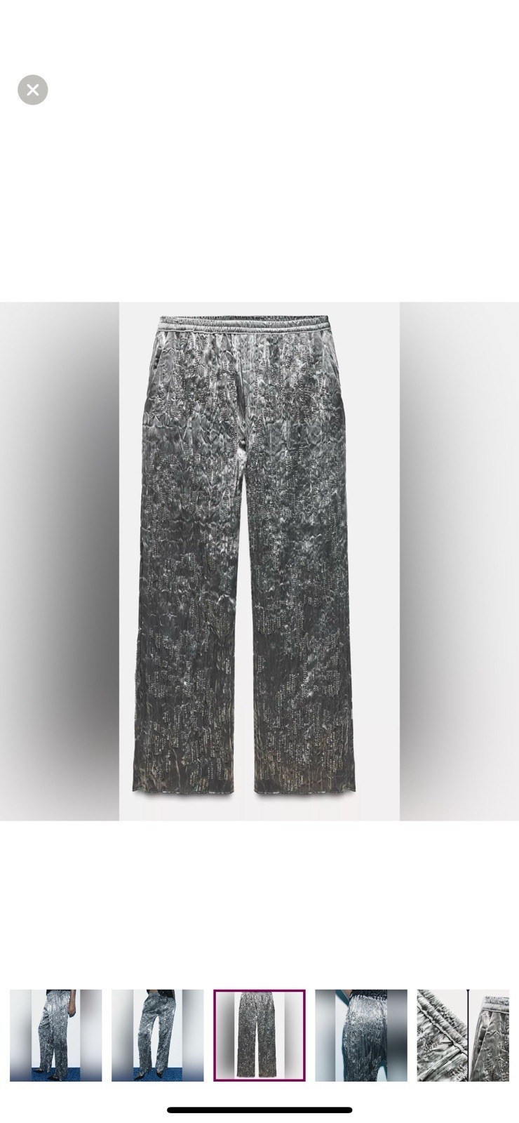 Zara Embroidered Beaded Sequin Pants ZW Collection Size M
