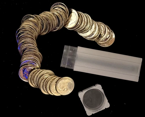 Roll (50) 1957 90% Silver Proof Roosevelt Dimes, UN-circulated