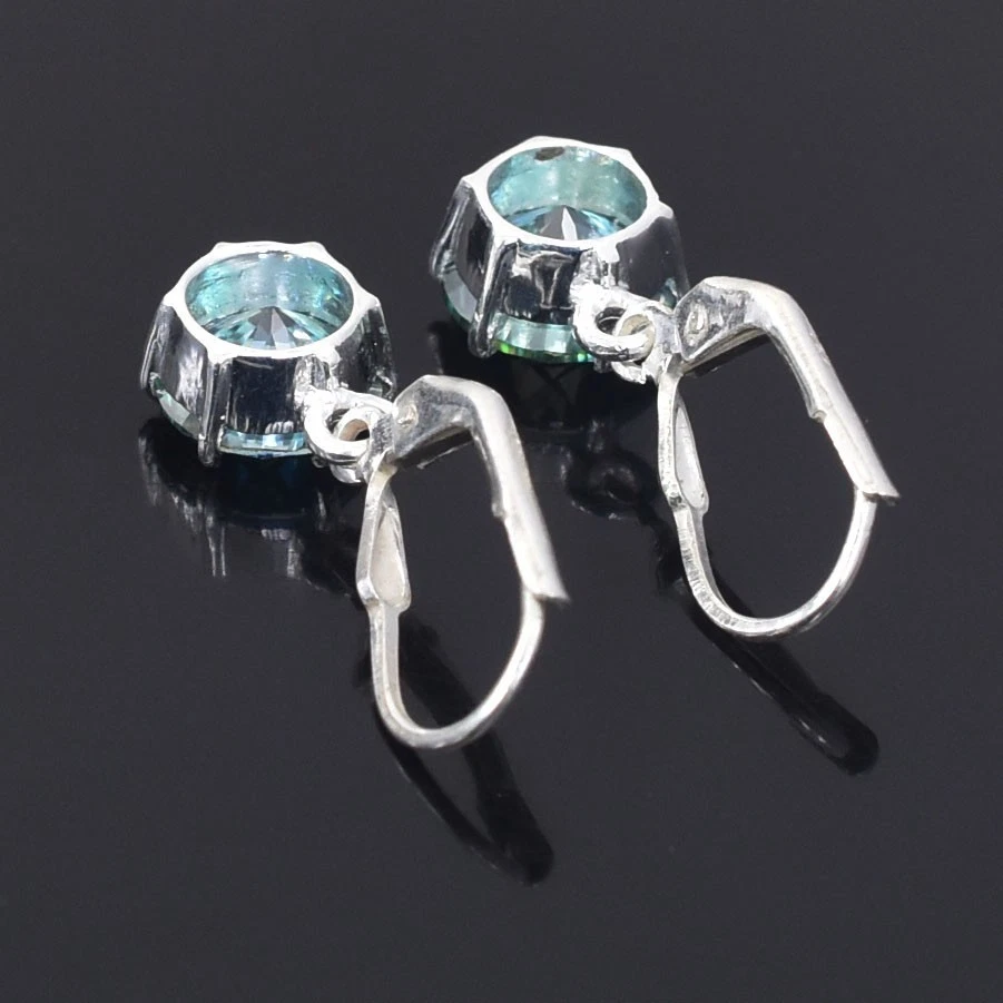 3.60 Ct Certified Blue Diamond Solitaire Earrings-Amazing Shine & Bling ! VIDEO - Image 4 of 4