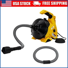 30Ft Drain Snake Drain Cleaner Machine Auto-feed Drain Auger for 3/4''-2'' Pipes