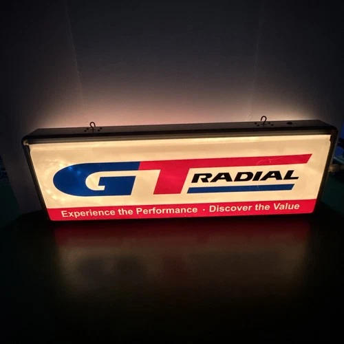 Vintage Tire Advertising GT Radial Light Up Sign - Working - Double Sided -