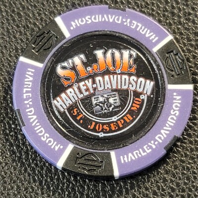 ST. JOE HD ~ MISSOURI (Purple/Black Full Color) Harley Davidson Poker Chip