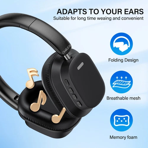 Wireless Headphones Bluetooth Noise Cancelling Stereo Earphones Over Ear Headset - Picture 8 of 12