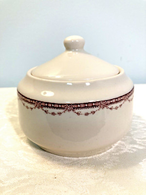 VITRIFIED CHINA ''STERLING'' Sugar bowl with lid; nochips; ht 3 1/2''