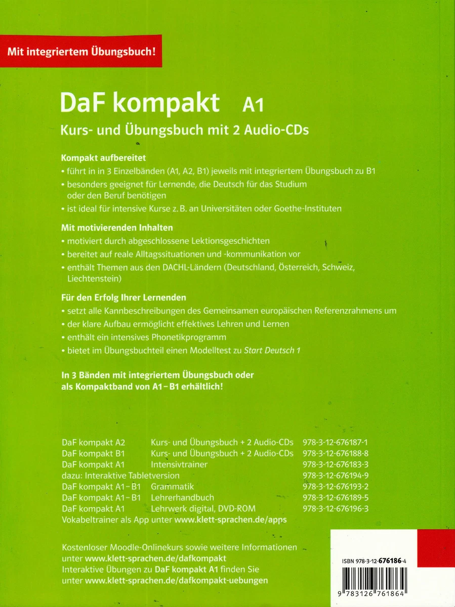 Klett DaF Kompakt A1 Kurs- Und Ubungsbuch Mit 2 Audio CDs GERMAN.