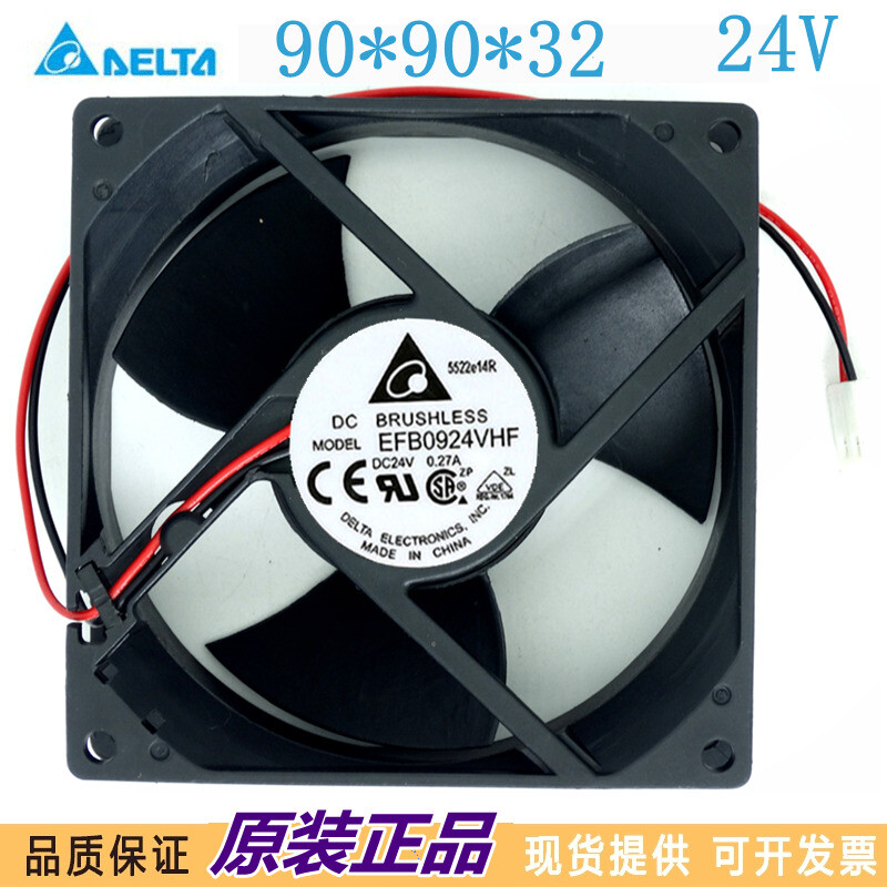 Ventola Delta EFB0924VHF 24V 0.27A 90x90x32mm 2 Fili Per Inverter/Cooling - Aperta Mai Usata
