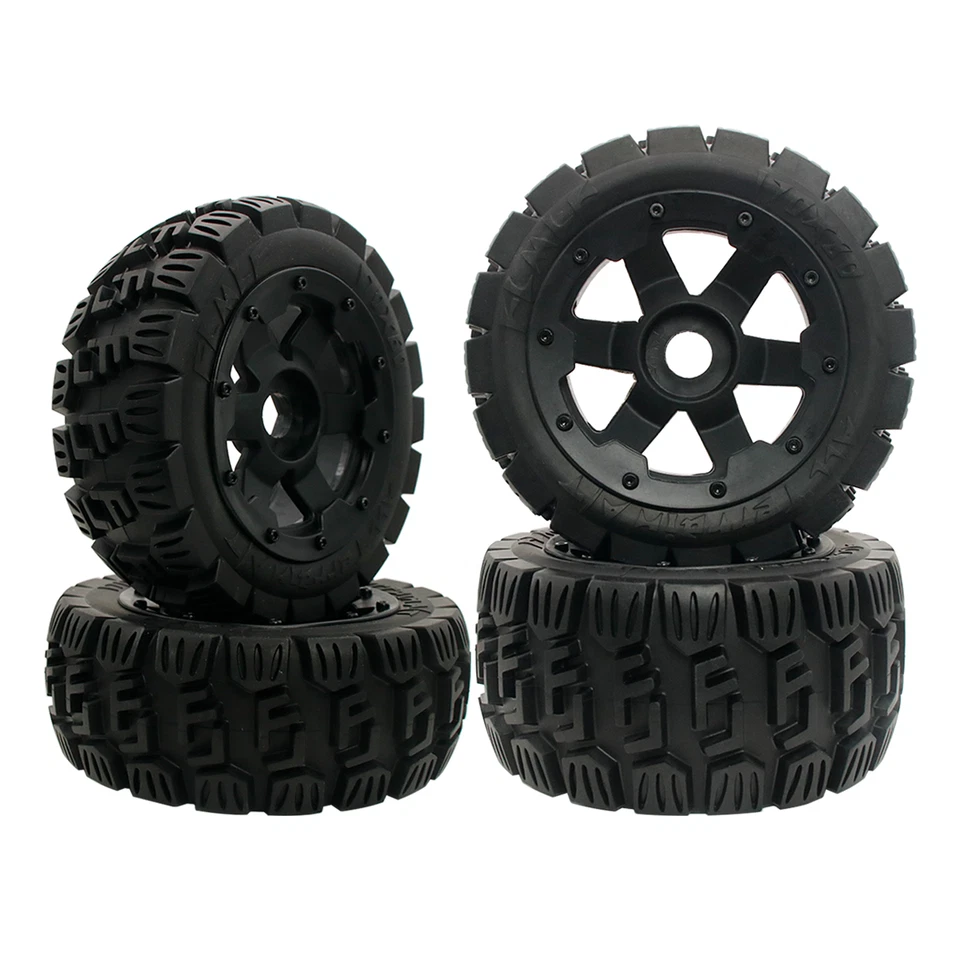Black All Terrain 24mm Hex Wheel Tires For RC 1/5 HPI Rovan KM Baja 5B SS Rofun - Image 2 of 4