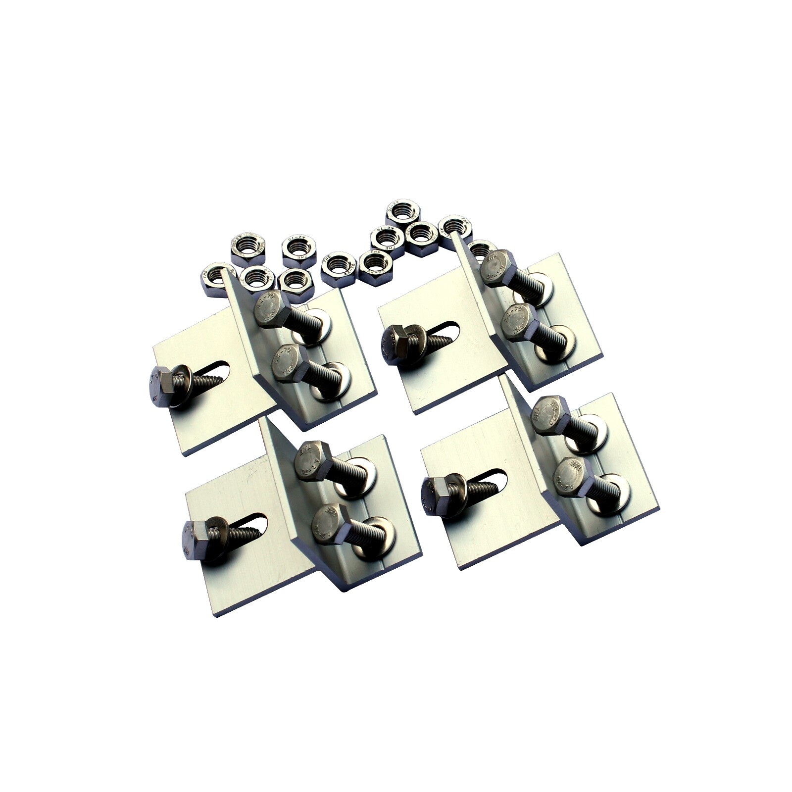 4 x Metal solar panel brackets for mounting on roof / motorhome / caravan / boat