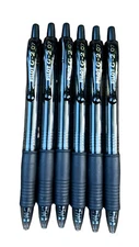 Pilot G2 Pens 07 Black 6 Count Retractable Roller Ball Gel Ink Smooth Writing