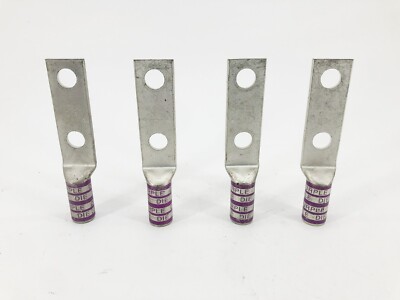 Lot of 4 New Thomas & Betts 54270 Compression Lugs 2-Hole 4/0 200N 54 Purple