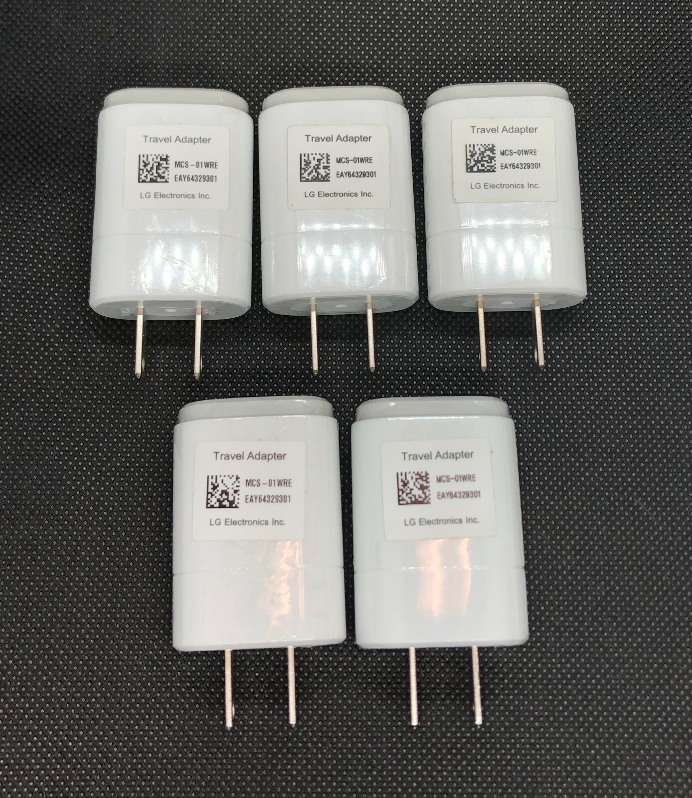 5 LG MCS-01WRE OEM 5V AC Travel Adapter Wall Charger Plugs