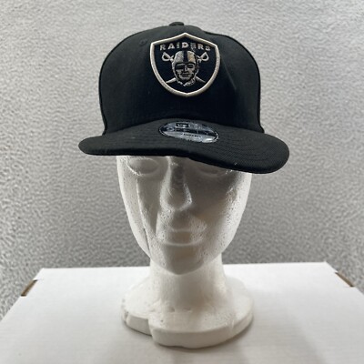 New Era 59FIFTY NFL Las Vegas Raiders Hat Youth Black Double Logo Snapback *