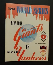 1951 WORLD SERIES PROGRAM SCOREBOOK NEW YORK GIANTS vs NEW YORK YANKEES REPRINT