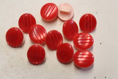 Bouton Ancien De Mercerie Valda Rouge Résine 1 Cm - Lot Occasion - Rétro