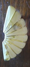 Vintage Hair Clip Off Whitew/shiny Pieces Accents. Fan Shape 3.50" X 1.5"