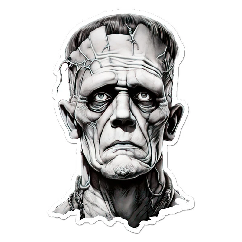 SMOKING GUN DECALS Frankenstein Monster, Vinyl Decal Sticker, Indoor Outdoor, 3 Sizes, #11796