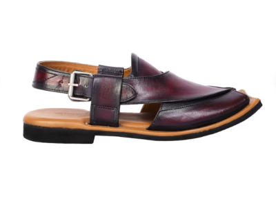 Bespoke Handmade Burgundy Peshawari Chappal Pure Leather  display picture 2