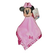 Disney Baby MINNIE MOUSE BLANKEE Pink Security Blanket NEW Pink Satin Trim