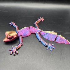 Figura Articulada Lagarto Gecko Cola Hoja Impresa en 3D Coleccionable Multicolor