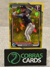 2024 Bowman Chrome Sapphire Bryan Acuna Yellow Refractor Prospect #/75 Twins