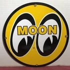 VINTAGE MOON EYES PORCELAIN ED ROTH SIGN SALES SERVICE MOTOR OIL GAS GASOLINE