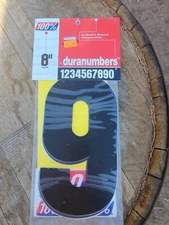 Black number 9 8" dirt bike quad atv number plate stickers