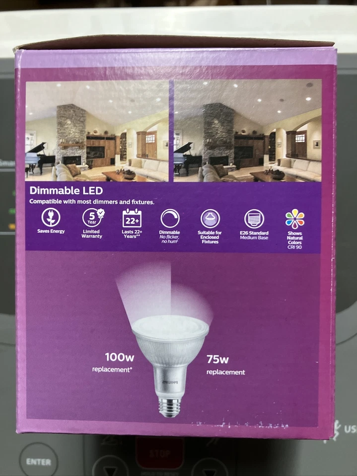 Philips Bright White 100W Equivalence PAR30L Long Neck E26 Base 1050 lm. - Image 3 of 3
