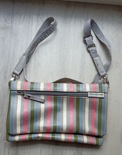 sac à main rayures acidulées pochette Paquetage bandoulière cuir