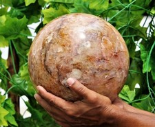 Sfera regalo decorazione pietra metafisica guarigione cristallo quarzo dorato...