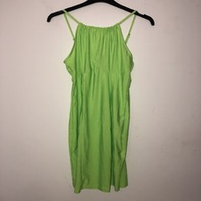 Lime Green Spaghetti Strap Ruched Bodycon Mini Dress Uk 6