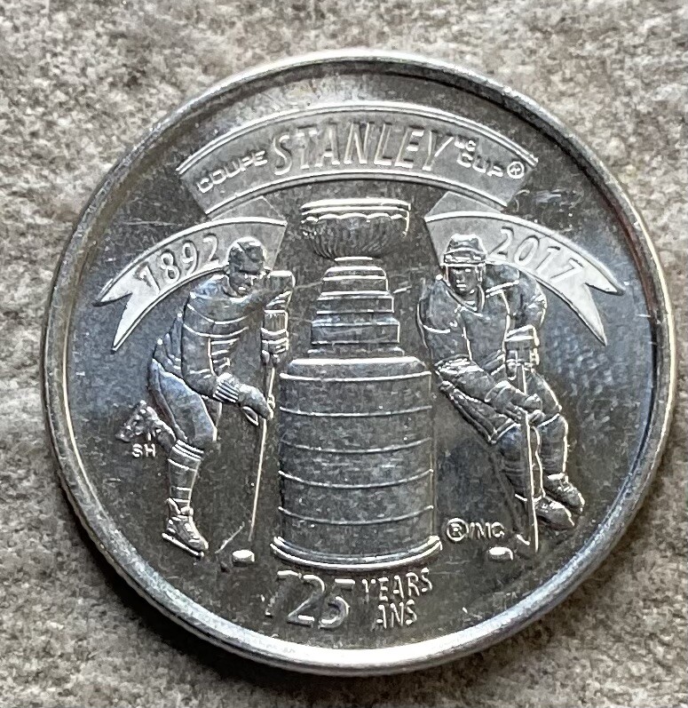 2017 Canada 25 Cent 125 Year Stanley Cup Quarter Coin Canadian
