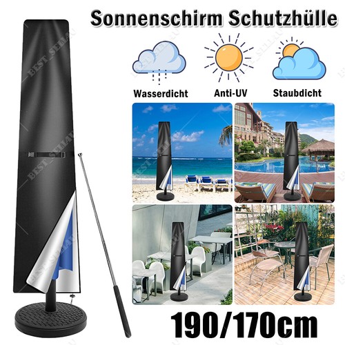 Sonnenschirmhülle Ampelschirm Schutzhülle Abdeckung mit Stab und