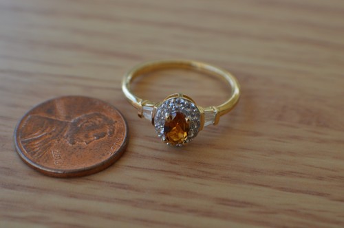 0.90ct Tanzanian Gold Tourmaline / Zircon Ring 14K YG over Fine Silver Size 8 - Picture 5 of 9