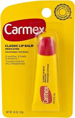 Carmex Classic Balm Medicated Moisturising Chapped Dry Lip Repairs Heals Soothes