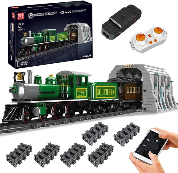 Mouldking 12024 | Rc Dampflokomotive 1212 Klemmbausteine Bauset Neu Ovp-image