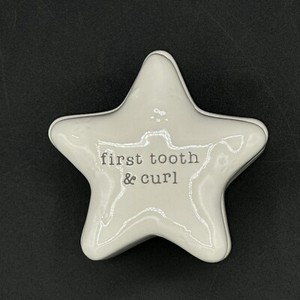First Tooth And Curl Keeper Baby Shower Gift Demdaco Ceramic Star