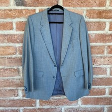 Yves Saint Laurent Sports Coat Blazer 42R Blue Gray Stripe France Made Vintage