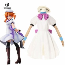Higurashi When They Cry Hou Ryugu Rena Cosplay Costume White Uniform Dress Hat