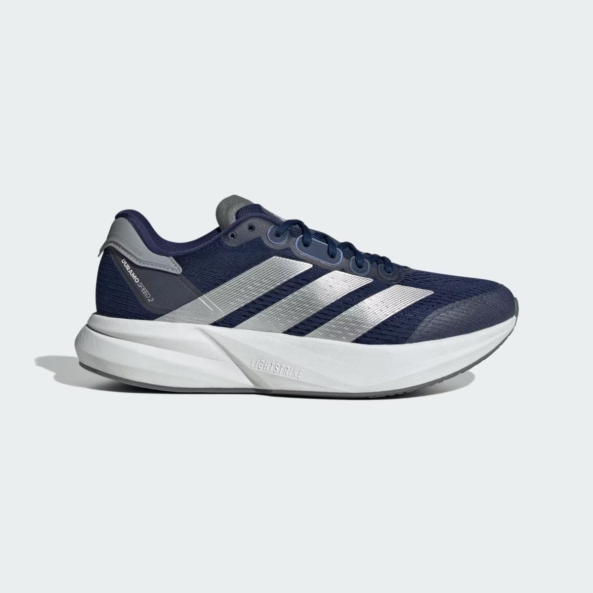 Adidas Men's Duramo Speed Running Shoes in Dark Blue/Silver