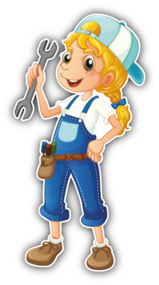 10cm Auto-Aufkleber Sticker Decal Farbe M?dchen Auto Service Toon Comic H1295