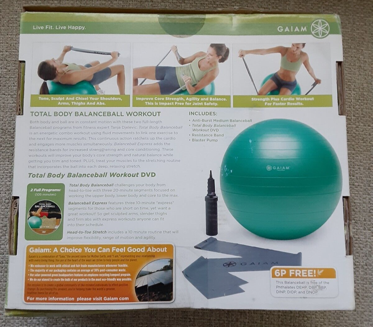 Gaiam Total Body Balance Ball Kit (75cm Gaiam Total Body Balance