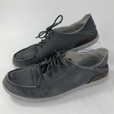 Olukai Manoa Gray Lace Up Shoes USA Mens Size 10 Slide On