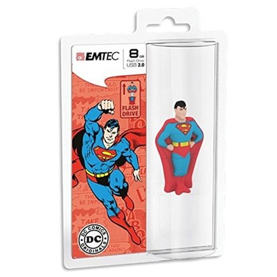 DC COMICS EMTEC Superman figure 4 GB USB 2.0 Flash Drive w/ 4 Tattoos