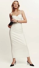 Reformation Stormi White Sweatheart Neckline Cotton Dress