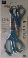 FISKARS 157680-1004 DESIGNER SCISSORS TITANIUM BLADES SET OF 2 - 8"  5"
