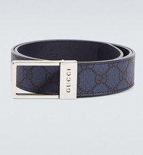 GUCCI GG coated canvas belt blue/black Size 95/38 450
