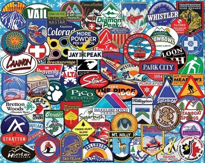 Puzzles Ski Badges - 1000 Piece Jigsaw Puzzle