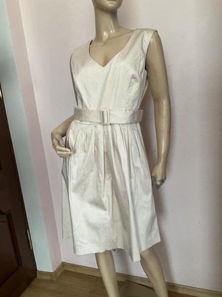 Women Hallhuber Dress Beige Cotton 38