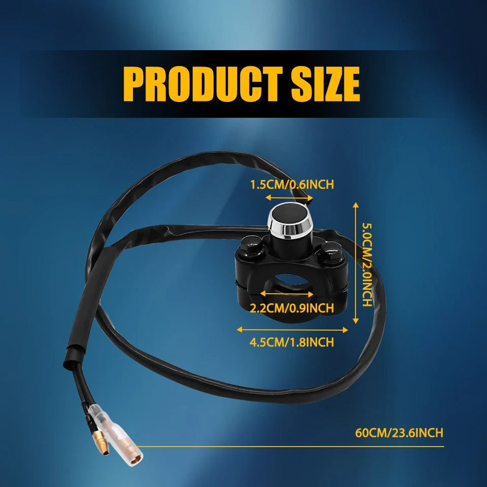 Interruptor universal para motocicleta 12V bocina montaje manillar pulsador arranque momentáneo Foto 2 de 4