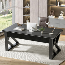 Home Office Desk Computer Desk with K-Shaped Legs Thick Frame for Work Gaming — image 3